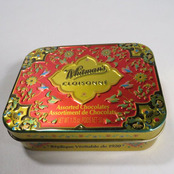 Mini Embossed Whitman's Metal Candy Tin Container 1920's reproduction colorful - Picture 1 of 11